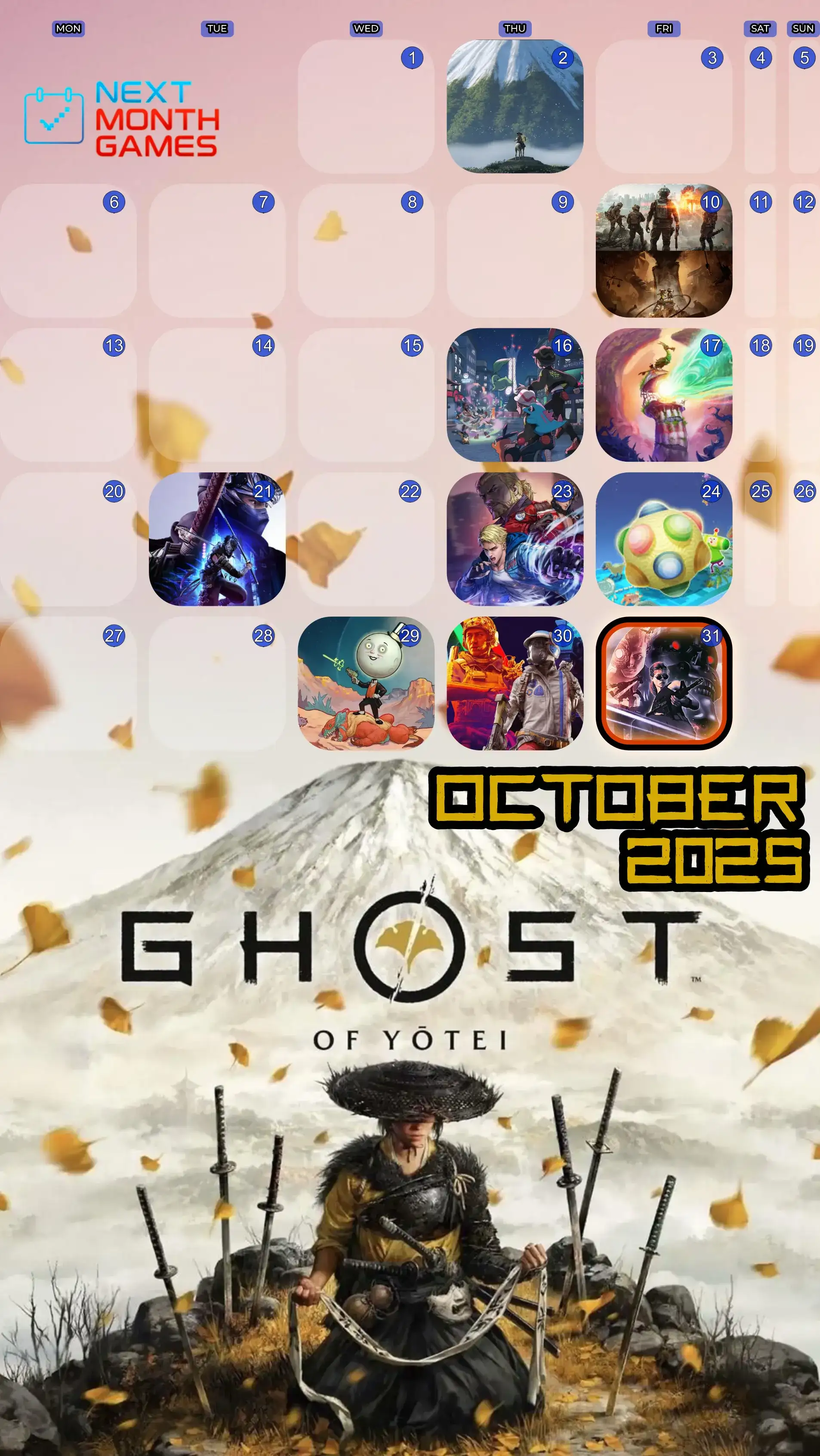 October 2025 Calendar Preview